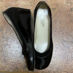 Taryn Rose patent leather wedge